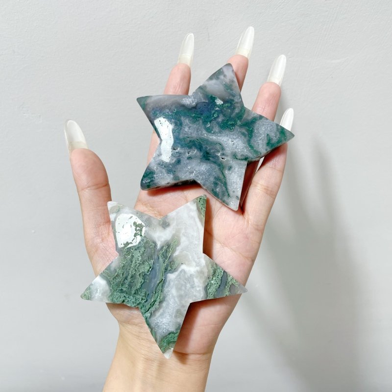 Large Moss Agate Star Wholesale - Wholesale Crystals