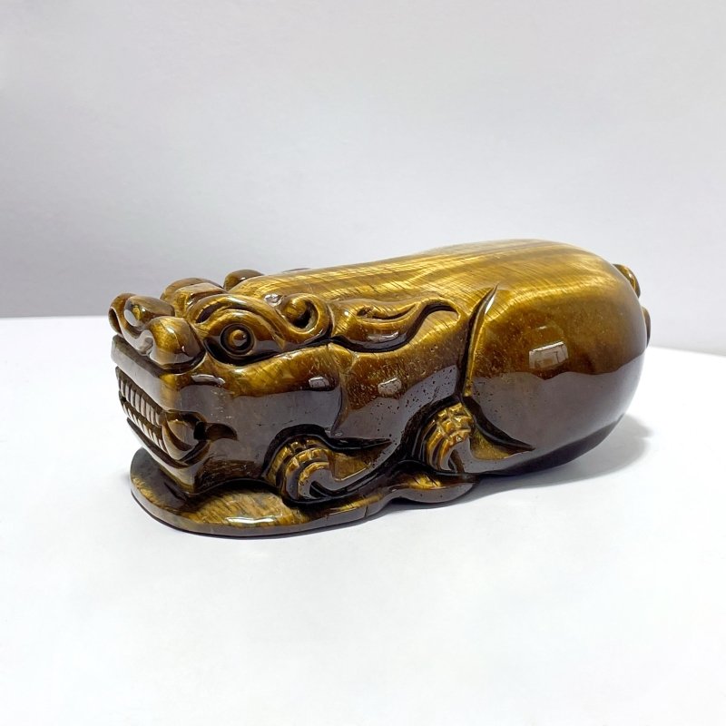 Large Tiger Eye Pixiu Carving - Wholesale Crystals