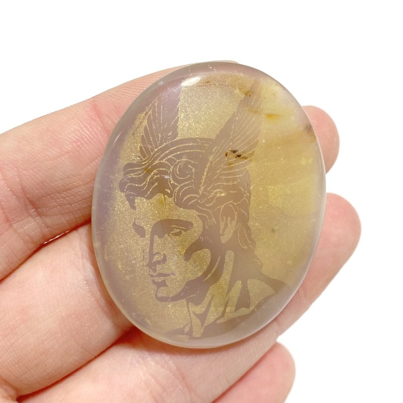 Laser Printing Golden Twelve Olympians Agate Stone DIY Accessories Wholesale - Wholesale Crystals