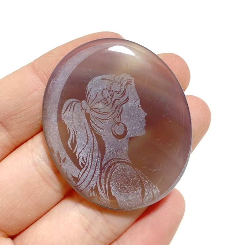 Laser Printing Silver Twelve Olympians Agate Stone DIY Accessories Wholesale - Wholesale Crystals