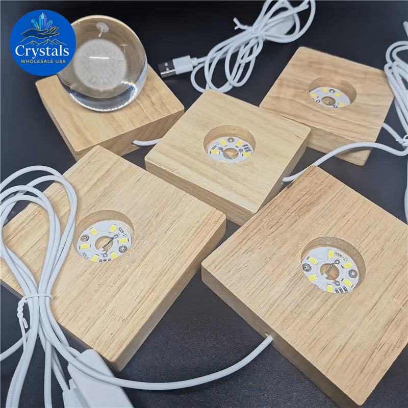 LED Wooden Crystal Stands - Wholesale Crystals
