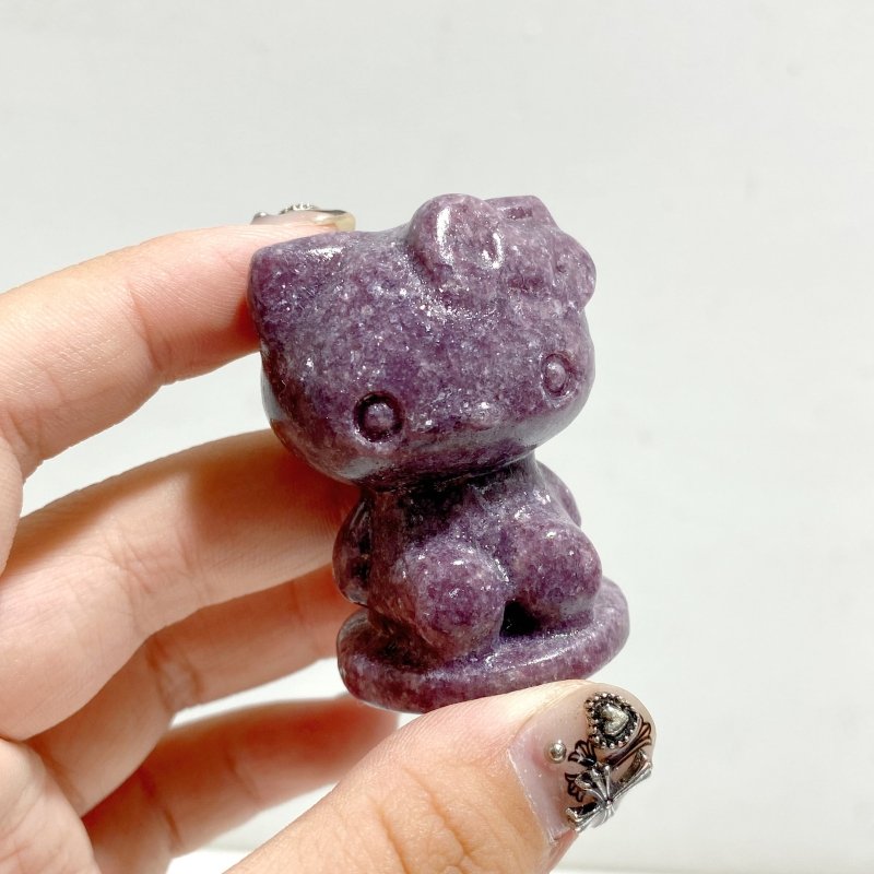 Lepidolite And Zoisite Hello kitty Carving Wholesale -Wholesale Crystals