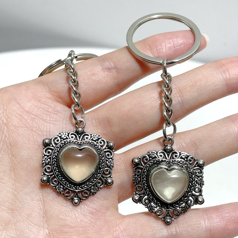 Light Yellow Citrine Heart Keychain Wholesale - Wholesale Crystals