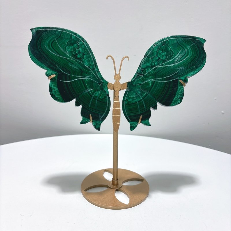 Malachite Butterfly Wing Crystal Carving With Stand - Wholesale Crystals