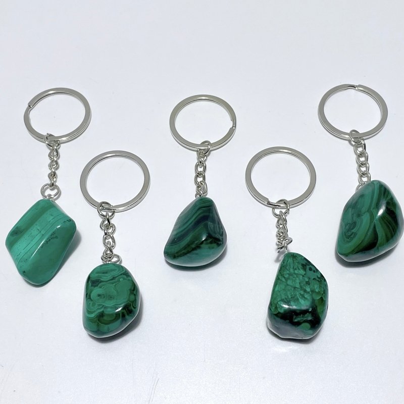 Malachite Tumbled Keychain Wholesale - Wholesale Crystals