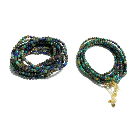 Mini Beads Chrysocolla Mixed Malachite Multi - Faceted Bracelets Necklace Wholesale - Wholesale Crystals