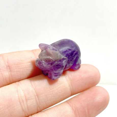 Mini Chevron Amethyst Pig Carving Wholesale - Wholesale Crystals