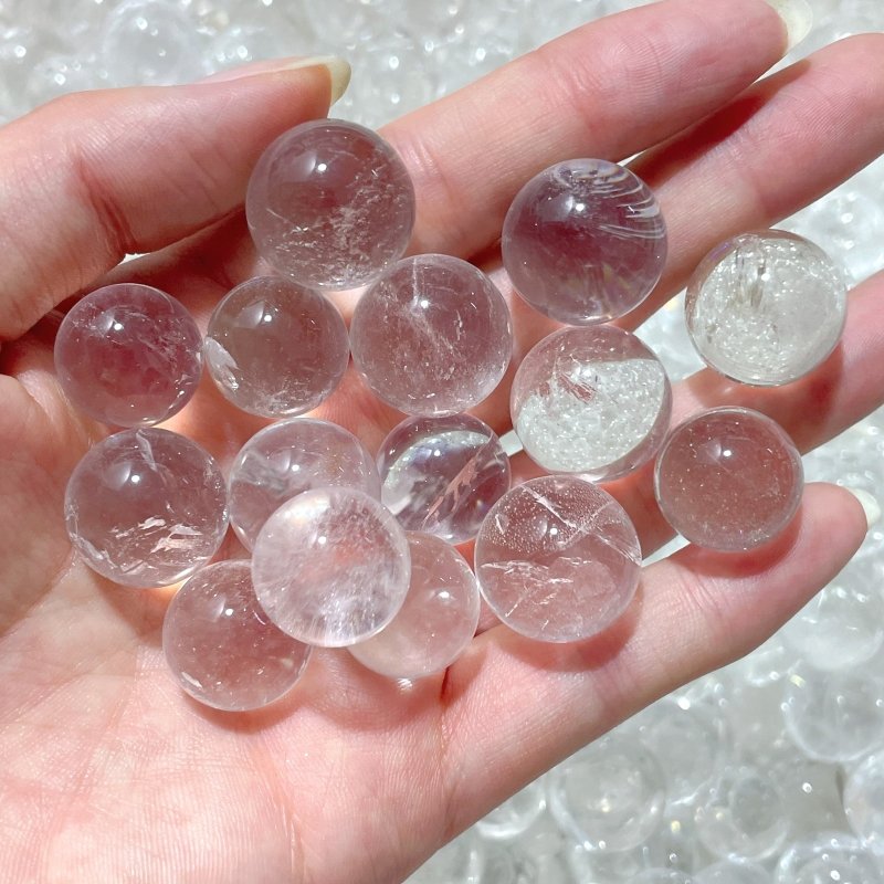 Mini Clear Quartz Spheres 1.5 - 2.1cm Wholesale - Wholesale Crystals