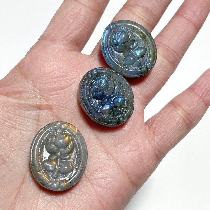 Mini Colorful Flash Labradorite Rose Carving Wholesale - Wholesale Crystals