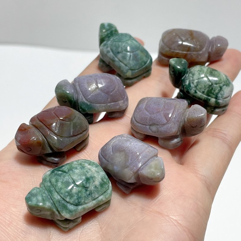 Mini Ocean Jasper Turtle Carving Wholesale - Wholesale Crystals