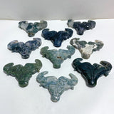 Moss Agate Ox Head Carving Wholesale -Wholesale Crystals