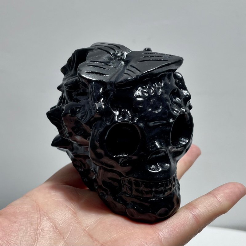 Obsidian Butterfly Skull Carving Wholesale - Wholesale Crystals