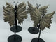 4 Pairs High Quality Pyrite Butterfly Carving With Stand