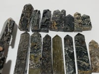 16 Pieces Green Sea Jasper Druzy Geode Tower Points