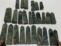 26 Pieces Moss Agate Four-Sided Tower Points