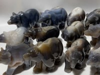 12 Pieces Beautiful Geode Druzy Agate Bear Carving