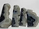 4 Pieces Large Druzy Black Moss Agate Points
