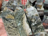 Vein Green Ocean Jasper Four-Sided Tower Points Wholesale