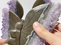 4 Pieces Amethyst Cluster Butterfly Fairy Carving