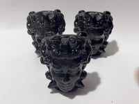 Silver Sheen Obsidian Medusa Carving Wholesale