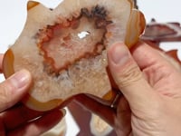 9 Pieces Large Carnelian Geode Hamsa Hand Carving