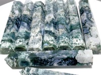 9 Pieces Beautiful Druzy Moss Agate Geode Tower