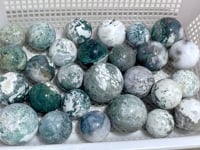 27 Pieces Moss Agate Spheres Ball Closeout