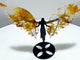 Golden Hematoid Quartz Fire Quartz Angel Wing Carving With Stand