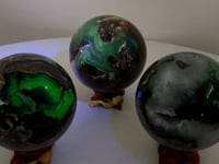 3 Pieces Large Druzy Geode Volcano Agate Sphere (UV REACTIVE)
