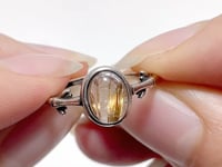 #B2 Silver Rings Wholesale Moonstone Golden Rutile Garnet Black Tourmaline Ring
