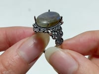 #F3 Silver Rings Wholesale Kunzite Labradorite Gold Sheen Obsidian Malachite Amethyst Tiger Eye Moss Agate