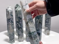 10 Pieces Geode Moss Agate Tower Points 25cm