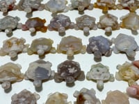 26 Pieces High Quality Sakura Flower Agate Sea Turtle Carving