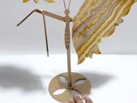 Crazy Agate Butterfly Wing Carving With Stand
