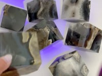 8 Pieces Volcanic Agate Standable Cube (UV-Reactive)