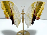Unique Mookaite Butterfly Wing Carving With Stand