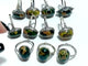 11 Pieces Different Styles S925 Sterling Silver 8th Vein Ocean Jasper Ring