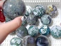 17 Pieces Geode Druzy Moss Agate Spheres