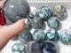 17 Pieces Geode Druzy Moss Agate Spheres