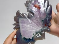 Unique Geode Druzy Agate Butterfly Fairy Carving With Stand
