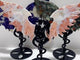 3 Pairs Demon And Angel Wing Carving With Stand Africa Blood Stone Sodalite