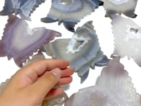 8 Pieces Geode Druzy Agate Butterfly Carving