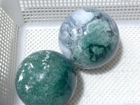 2 Pieces Large Moss Agate Spheres(13-14CM)