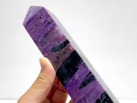 33.7CM Large Charoite Four-sided Tower For Collection #A02