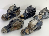 5 Pieces Volcanic Agate Dragon Head Carving(UV-Reactive)