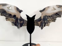 Unique Volcano Agate Bat Wing With Stand (UV-Reactive)