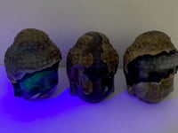3 Pieces Volcano Agate Buddha Head Carving(UV-Reactive) (Clearance)