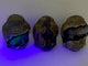 3 Pieces Volcano Agate Buddha Head Carving(UV-Reactive) (Clearance)