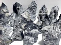 15 Pieces Black Clear Quartz Cluster Raw Side Point Tower