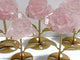 5 Pairs Beautiful Rose Quartz Flower Carving With Stand
